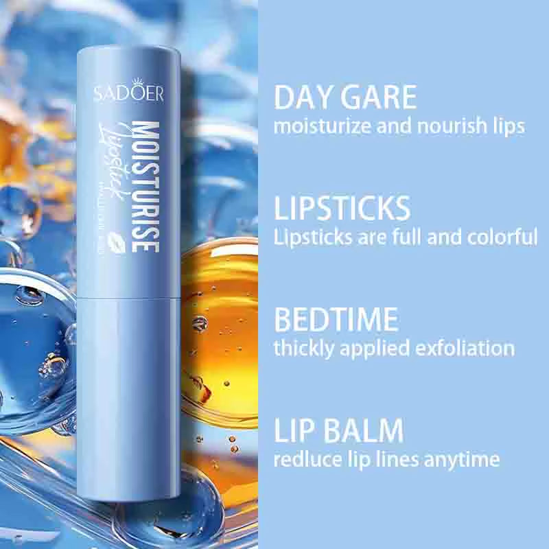 SADOER Hyaluronic Acid Lipstick Lips Skincare Nourishing Brightening Moisturizing Lip Balm Lips Skin Care Products