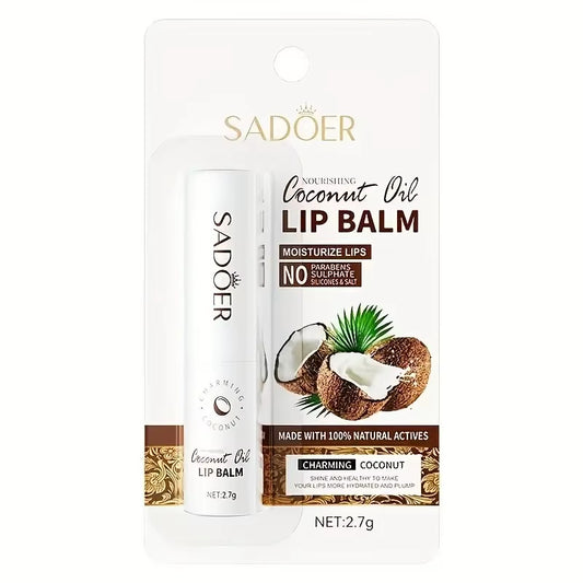 Coconut Moisturizing Lip Balm Anti-Dry Hydrating Removing Lip Wrinkles Dead Skin Lip Care Lasting Nourishment for Men Women