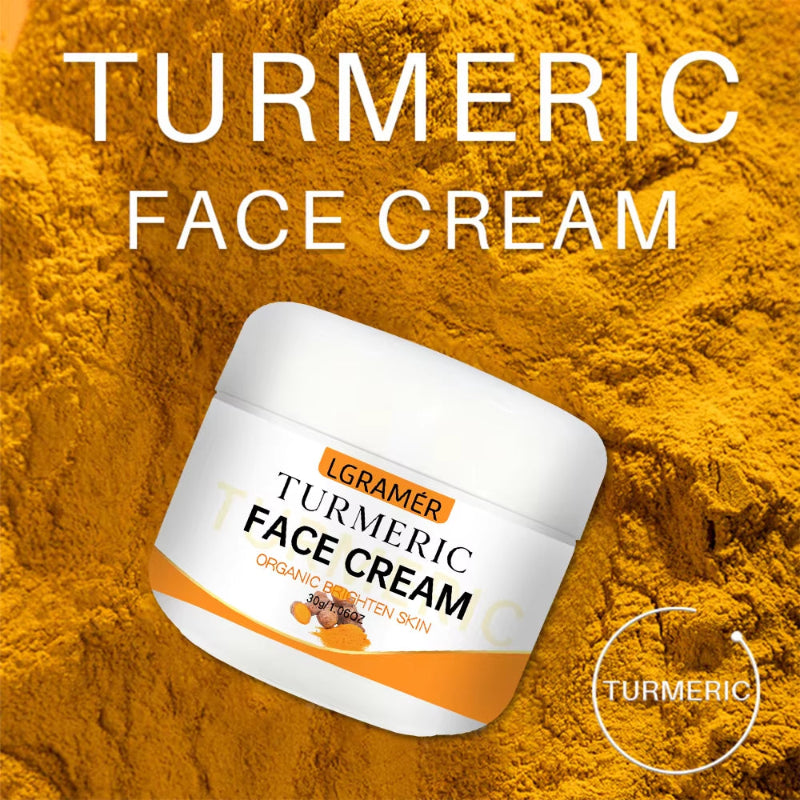 Turmeric Whitening Face Cream Wrinkle Removal Lighten Fine Lines Makes Skin Look More Youthful Birghten Moisturize Facial Care