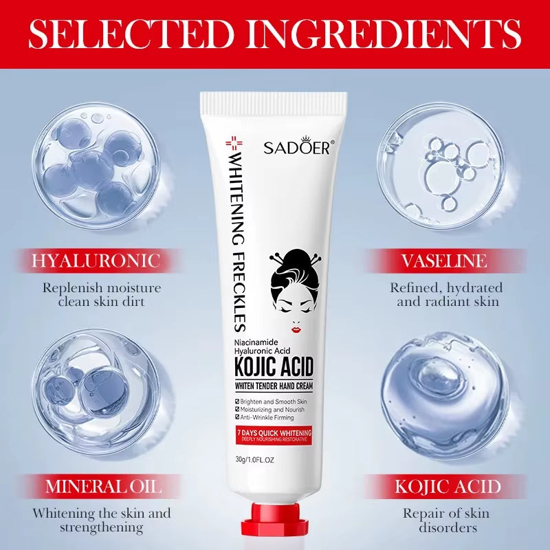 SADOER Kojic Acid Hand Cream Moisturizinganti-Chappingnourishingbrighteninghydrating Hand Creams Beauty Hands Skin Care Products