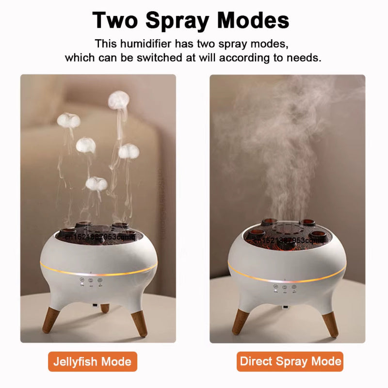 Fragrance Diffuser Aroma Air Humidifier Mini Aromatherapy Essential Oil Diffuser Jellyfish Mist Maker with Light Remote Control