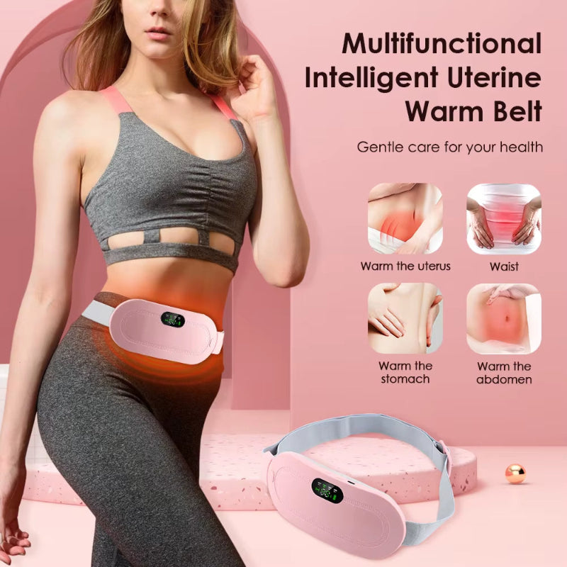 Electric Heating Pad Women Vibrator Period Pain Relief Device Menstrual Cramp Massager Blood Circulation Abdominal Belt Warmer