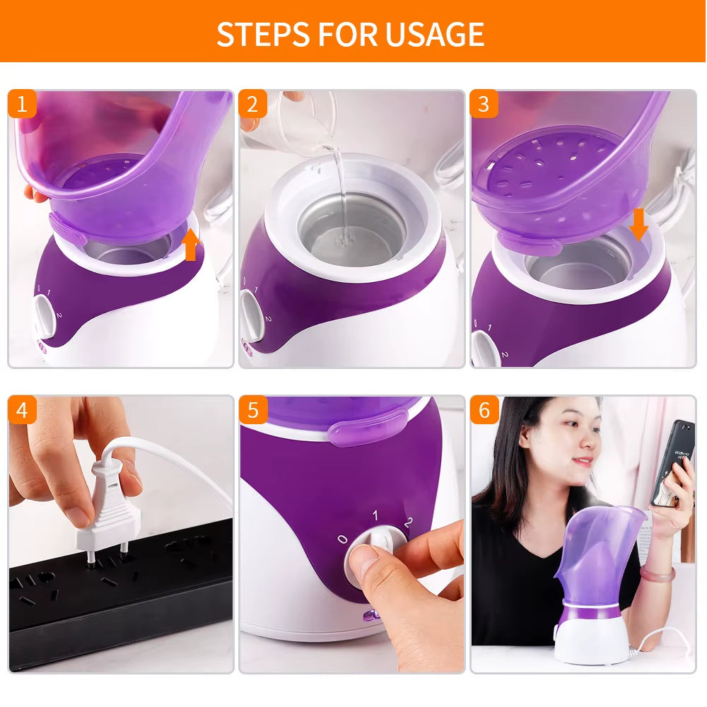 Face Steamer Facial Heating Sprayer Skin Moisturizing Pore Cleaner Facial Hot Fog Steamer Home Care Skin Humidifier SPA Machine