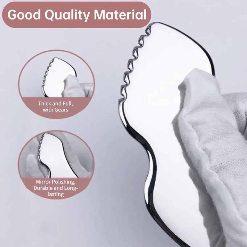 New Stainless Steel Body Facial Gua Sha Tool Facial & Neck Massage Tool for Blood Circulation Body Lymphatic Drainage Massager