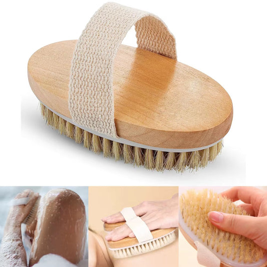 Dry Brushing Body Exfoliating Brush Natural Bristle Bath Brush for Remove Dead Skin Bath Shower Massage Brush Skin Care Tool