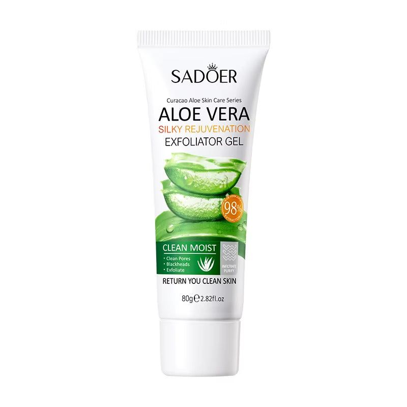 SADOER Exfoliating Aloe Vera Gel Facial Cleanser Deep Cleansing Exfoliant Gentle Tender Face Exfoliation Facial Exfoliator