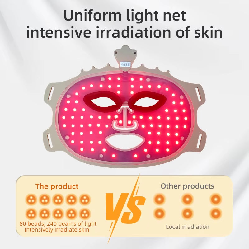 7 Color Red Light Therapy Mask Silicone LED Face Mask Skin Care at Home with Eye Protection Cushion for anti Aging Wrinkles