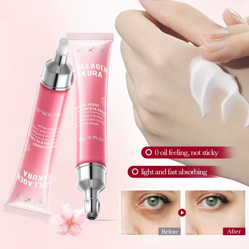 SADOER Sakura Eye Cream anti Dark Circles Removal Eyes Bags Firming Moisturizing Eye Creams Beauty Eyes Skin Care