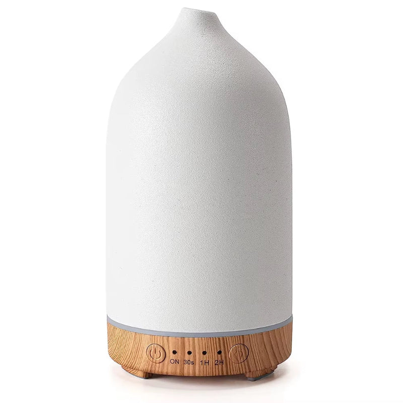 Essential Oil Diffuser Humidifiers Aromatherapy Diffuser Ceramic Wood Grain Diffusers 7 Color Night Light Aroma for Home Office