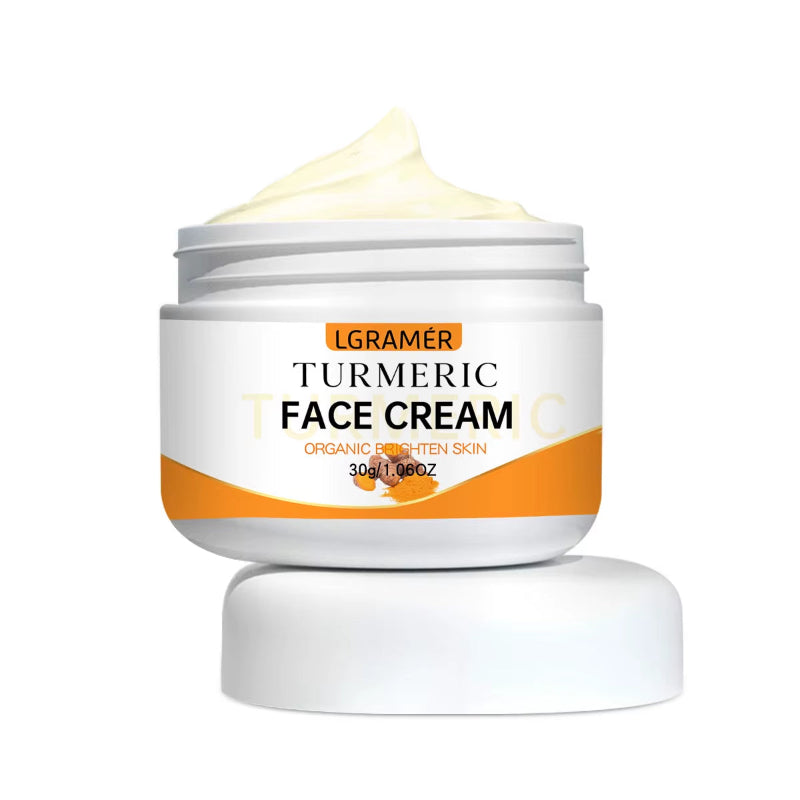 Turmeric Whitening Face Cream Wrinkle Removal Lighten Fine Lines Makes Skin Look More Youthful Birghten Moisturize Facial Care