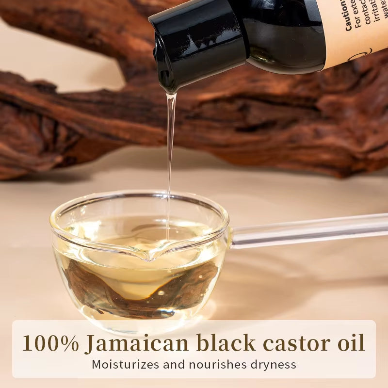 100% Pure Natural Cold Pressed Castor Oil Promotes Healthy Skin and Hair Thickens Eyebrows and Extends Eyelashes Massage 237Ml